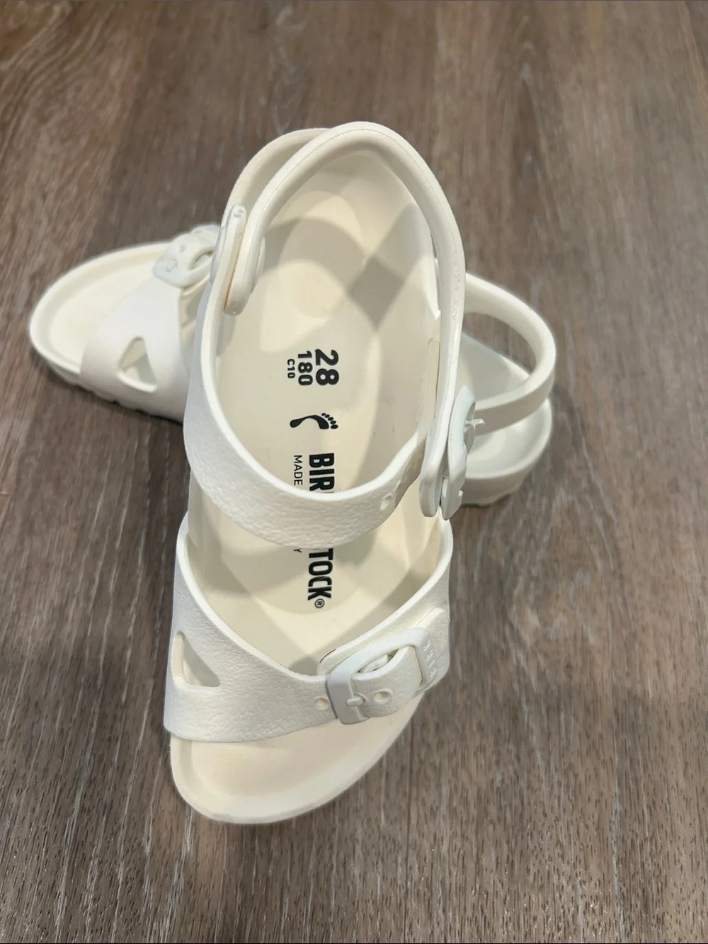 Birkenstock Kids White Adjustable Strap Sandals 29